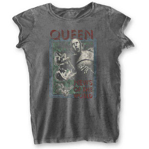 Queen Ladies Burnout T-Shirt: News of the World (Charcoal Grey) Queen Ladies Burnout T-Shirt: News of the World (Charcoal Grey)