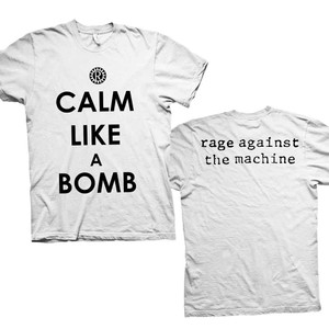 Rage Against The Machine Unisex T-Shirt: Calm Like A Bomb (White) (Back Print) Rage Against The Machine Unisex T-Shirt: Calm Like A Bomb (White) (Back Print)