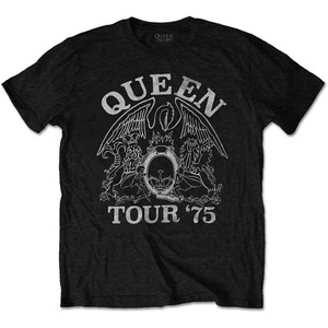 Queen Unisex T-Shirt: Tour '75 (Black) Queen Unisex T-Shirt: Tour '75 (Black)