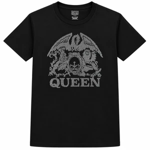 Queen Unisex T-Shirt: Crest (Black) (Embellished)