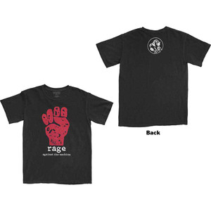 Rage Against The Machine Unisex T-Shirt: Red Fist (Black) (Back Print) Rage Against The Machine Unisex T-Shirt: Red Fist (Black) (Back Print)