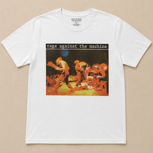 Rage Against The Machine Unisex T-Shirt: Anger Is A Gift (White) (Back Print)