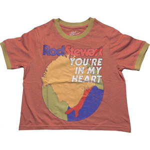 Rod Stewart Ladies Crop Top: In My Heart (Orange & Yellow) Rod Stewart Ladies Crop Top: In My Heart (Orange & Yellow)