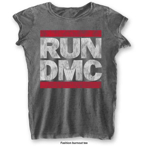 Run DMC Ladies Burnout T-Shirt: DMC Logo (Charcoal Grey) Run DMC Ladies Burnout T-Shirt: DMC Logo (Charcoal Grey)