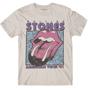 The Rolling Stones Unisex T-Shirt: American Tour Map (Natural) The Rolling Stones Unisex T-Shirt: American Tour Map (Natural)