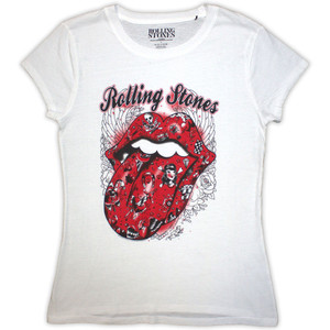 The Rolling Stones Ladies T-Shirt: Tattoo Flash (White) The Rolling Stones Ladies T-Shirt: Tattoo Flash (White)