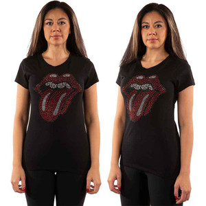 The Rolling Stones Ladies T-Shirt: Classic Tongue (Black) (Embellished) The Rolling Stones Ladies T-Shirt: Classic Tongue (Black) (Embellished)