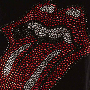 The Rolling Stones Ladies T-Shirt: Classic Tongue (Black) (Embellished)