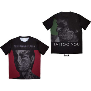 The Rolling Stones Unisex Sublimation T-Shirt: Tattoo You (Black) (Back Print) The Rolling Stones Unisex Sublimation T-Shirt: Tattoo You (Black) (Back Print)
