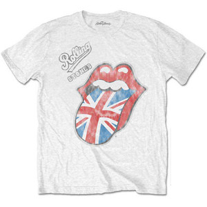 The Rolling Stones Unisex T-Shirt: Vintage British Tongue (White) The Rolling Stones Unisex T-Shirt: Vintage British Tongue (White)