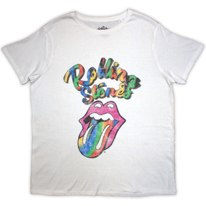The Rolling Stones Ladies T-Shirt: Multicolour Tongue (White) The Rolling Stones Ladies T-Shirt: Multicolour Tongue (White)