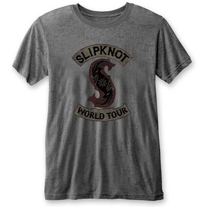 Slipknot Unisex Burnout T-Shirt: World Tour (Charcoal Grey) Slipknot Unisex Burnout T-Shirt: World Tour (Charcoal Grey)