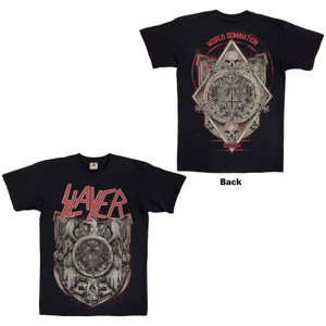 Slayer Unisex T-Shirt: Medal 2013/2014 Dates (Black) (Back Print & Ex-Tour) Slayer Unisex T-Shirt: Medal 2013/2014 Dates (Black) (Back Print & Ex-Tour)