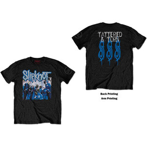 Slipknot Unisex T-Shirt: 20th Anniversary Tattered & Torn (Black) (Back Print)