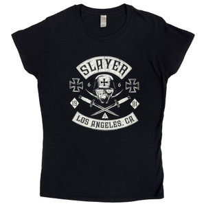 Slayer Ladies T-Shirt: Tribes (Black) (Ex-Tour & Skinny Fit) (Large) Slayer Ladies T-Shirt: Tribes (Black) (Ex-Tour & Skinny Fit) (Large)