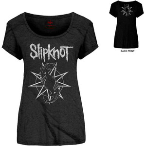 Slipknot Ladies T-Shirt: Goat Star Logo (Black) (Back Print)