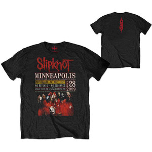 Slipknot Unisex T-Shirt: Minneapolis '09 (Black) (Back Print)