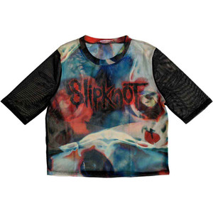 Slipknot Ladies Crop Top: Face & Logo (Black) (Mesh) Slipknot Ladies Crop Top: Face & Logo (Black) (Mesh)