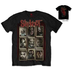 Slipknot Unisex T-Shirt: New Masks (Black) (Back Print)
