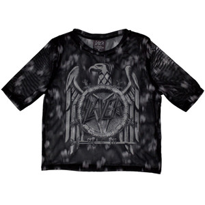 Slayer Ladies Crop Top: Mono Eagle (Black) (Mesh) Slayer Ladies Crop Top: Mono Eagle (Black) (Mesh)
