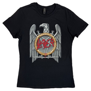 Slayer Ladies T-Shirt: Silver Eagle (Black) Slayer Ladies T-Shirt: Silver Eagle (Black)