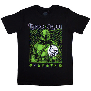 Star Wars Unisex T-Shirt: The Mandalorian Mando & Grogu Neon (Black) Star Wars Unisex T-Shirt: The Mandalorian Mando & Grogu Neon (Black)