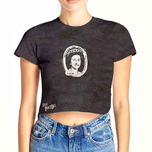 The Sex Pistols Ladies Crop Top: God Save The Queen (Black) (Wash Collection) The Sex Pistols Ladies Crop Top: God Save The Queen (Black) (Wash Collection)
