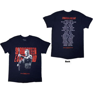 Bruce Springsteen Unisex T-Shirt: Tour '24 Guitar Photo (Navy Blue) (Back Print & Ex-Tour) Bruce Springsteen Unisex T-Shirt: Tour '24 Guitar Photo (Navy Blue) (Back Print & Ex-Tour)