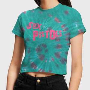 The Sex Pistols Ladies Crop Top: Logo (Green) (Wash Collection) The Sex Pistols Ladies Crop Top: Logo (Green) (Wash Collection)