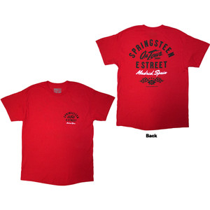 Bruce Springsteen Unisex T-Shirt: Tour '24 Madrid Event (Red) (Back Print & Ex-Tour) Bruce Springsteen Unisex T-Shirt: Tour '24 Madrid Event (Red) (Back Print & Ex-Tour)
