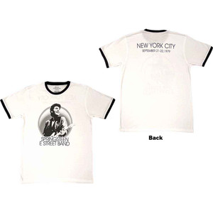 Bruce Springsteen Unisex Ringer T-Shirt: NYC (White) (Back Print) Bruce Springsteen Unisex Ringer T-Shirt: NYC (White) (Back Print)