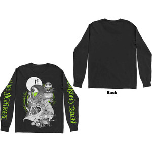 The Nightmare Before Christmas Unisex Long Sleeve T-Shirt: Characters Green Glow (Black) (Sleeve Print) The Nightmare Before Christmas Unisex Long Sleeve T-Shirt: Characters Green Glow (Black) (Sleeve Print)