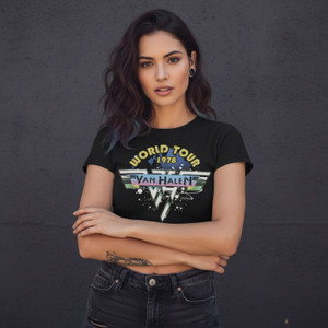 TLC Ladies Crop Top: Cartoon (Blue) (Wash Collection)