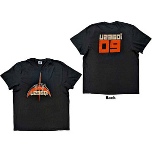 U2 Unisex T-Shirt: 359 Degree Tour 2009 Orange Logo (Black) (Back Print & Ex-Tour) U2 Unisex T-Shirt: 359 Degree Tour 2009 Orange Logo (Black) (Back Print & Ex-Tour)