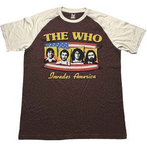 The Who Unisex Raglan T-Shirt: Invades America (Brown & Natural) The Who Unisex Raglan T-Shirt: Invades America (Brown & Natural)
