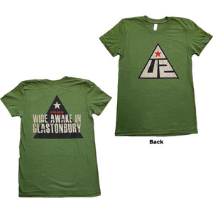 U2 Ladies T-Shirt: Glastonbury 2011 Pyramid Stage (Green) (Back Print & Ex-Tour) (Medium) U2 Ladies T-Shirt: Glastonbury 2011 Pyramid Stage (Green) (Back Print & Ex-Tour) (Medium)