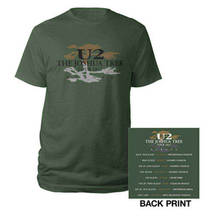 U2 Unisex T-Shirt: Joshua Tree Logo 2017 (Green) (Back Print & Ex-Tour) U2 Unisex T-Shirt: Joshua Tree Logo 2017 (Green) (Back Print & Ex-Tour)