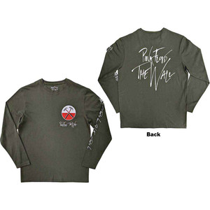 Pink Floyd Unisex Long Sleeve T-Shirt: The Wall Hammers Logo (Green) (Back & Sleeve Print) Pink Floyd Unisex Long Sleeve T-Shirt: The Wall Hammers Logo (Green) (Back & Sleeve Print)