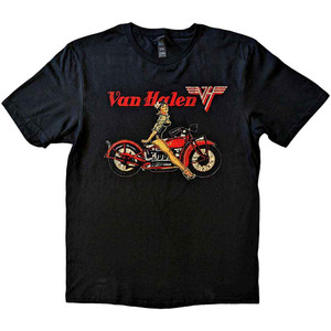 Van Halen Unisex T-Shirt: Pin-up Motorcycle (Black) Van Halen Unisex T-Shirt: Pin-up Motorcycle (Black)