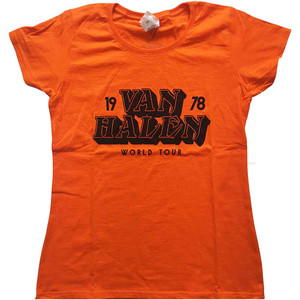 Van Halen Ladies T-Shirt: World Tour '78 (Orange) Van Halen Ladies T-Shirt: World Tour '78 (Orange)