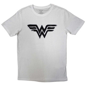 DC Comics Unisex T-Shirt: Wonder Woman - Black Paint Logo (White) DC Comics Unisex T-Shirt: Wonder Woman - Black Paint Logo (White)