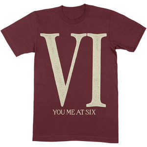 You Me At Six Unisex T-Shirt: Roman VI (Maroon Red) You Me At Six Unisex T-Shirt: Roman VI (Maroon Red)