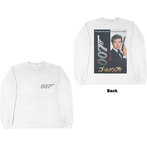 James Bond 007 Unisex Long Sleeve T-Shirt: Goldeneye Japanese Poster (White) (Back Print) James Bond 007 Unisex Long Sleeve T-Shirt: Goldeneye Japanese Poster (White) (Back Print)