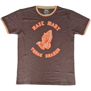 Tupac Unisex Ringer T-Shirt: Hail Mary (Brown, Orange & Sand) Tupac Unisex Ringer T-Shirt: Hail Mary (Brown, Orange & Sand)