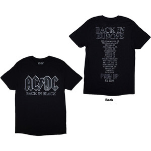 AC/DC Unisex T-Shirt: Back In Black PWR-UP EU Tour '24 (Black) (Back Print & Ex-Tour) AC/DC Unisex T-Shirt: Back In Black PWR-UP EU Tour '24 (Black) (Back Print & Ex-Tour)