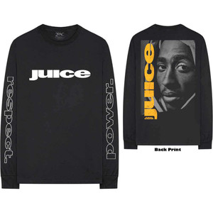 Tupac Unisex Long Sleeve T-Shirt: Respect (Black) (Back & Sleeve Print) (QUARANTINE: APPROVAL ISSUE)