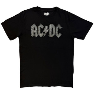 AC/DC Unisex T-Shirt: Logo (Black) (Embellished)