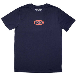 AC/DC Unisex T-Shirt: Mini Oval Logo (Navy Blue) AC/DC Unisex T-Shirt: Mini Oval Logo (Navy Blue)