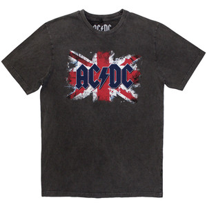 AC/DC Unisex Stone Wash T-Shirt: Flag (Charcoal Grey) AC/DC Unisex Stone Wash T-Shirt: Flag (Charcoal Grey)