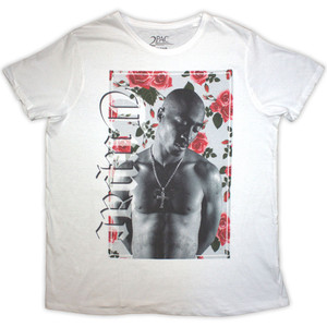 Tupac Ladies T-Shirt: Floral (White) Tupac Ladies T-Shirt: Floral (White)